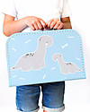 A Little Lovely Company Brontosaurus Suitcase, Light Blue - 100% Recycled Cardboard Travel Bags