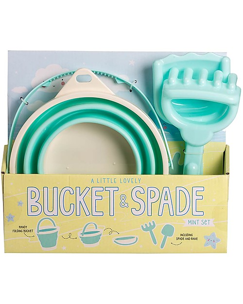 A Little Lovely Company Bucket and Spade Set: Mint Beach Toys