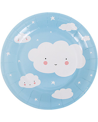 A Little Lovely Company Celebrations 12 Paper Plates - Cloud Bowls & Plates