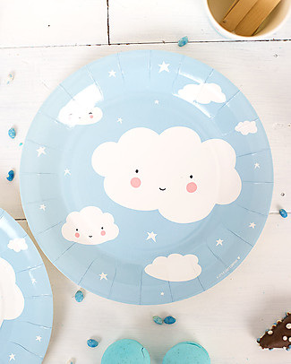 A Little Lovely Company Celebrations 12 Paper Plates - Cloud Bowls & Plates