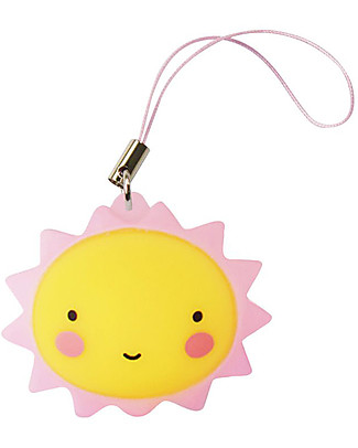 A Little Lovely Company Charm, Sun - Pink/Yellow Key Rings