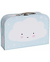 A Little Lovely Company Cloud Suitcase, Light Blue - 100% Recycled Cardboard Travel Bags