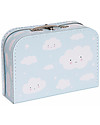 A Little Lovely Company Cloud Suitcase, Light Blue - 100% Recycled Cardboard Travel Bags