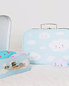 A Little Lovely Company Cloud Suitcase, Light Blue - 100% Recycled Cardboard Travel Bags