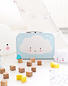 A Little Lovely Company Cloud Suitcase, Light Blue - 100% Recycled Cardboard Travel Bags