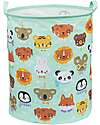 A Little Lovely Company Cotton Storage Basket - 40x50x40 cm - Amici Animali Laundry Basket