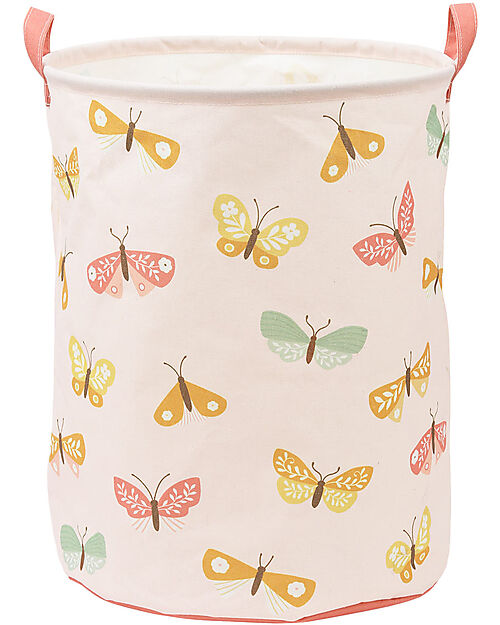 A Little Lovely Company Cotton Storage Basket - 40x50x40 cm - Butterflies Toy Storage Boxes