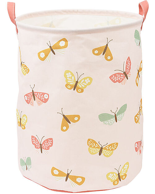 A Little Lovely Company Cotton Storage Basket - 40x50x40 cm - Butterflies Toy Storage Boxes