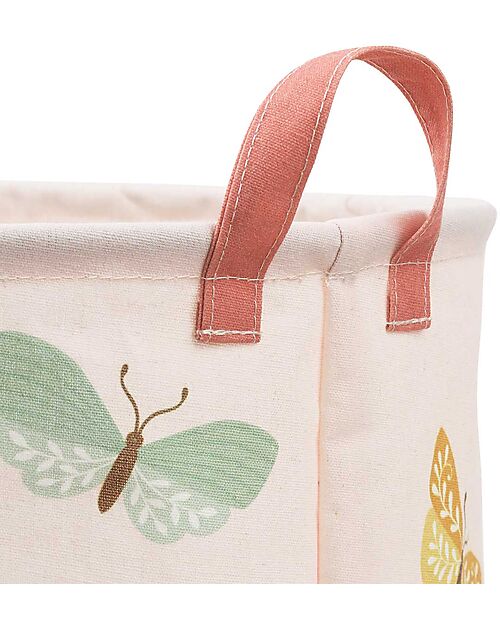 A Little Lovely Company Cotton Storage Basket - 40x50x40 cm - Butterflies Toy Storage Boxes