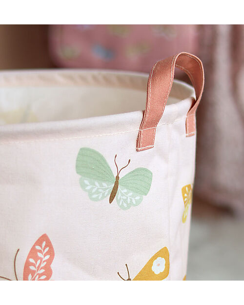 A Little Lovely Company Cotton Storage Basket - 40x50x40 cm - Butterflies Toy Storage Boxes
