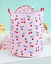 A Little Lovely Company Cotton Storage Basket - 40x50x40 cm - Cherries Laundry Basket
