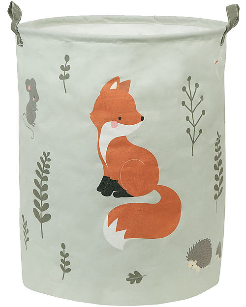 A Little Lovely Company Cotton Storage Basket - 40x50x40 cm - Forest Friends Toy Storage Boxes