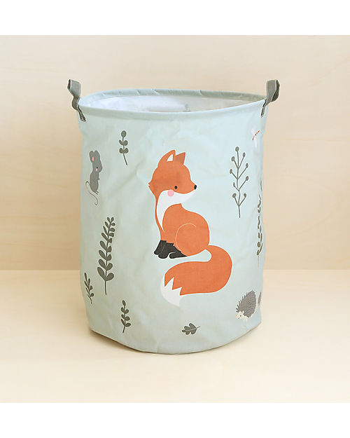 A Little Lovely Company Cotton Storage Basket - 40x50x40 cm - Forest Friends Toy Storage Boxes