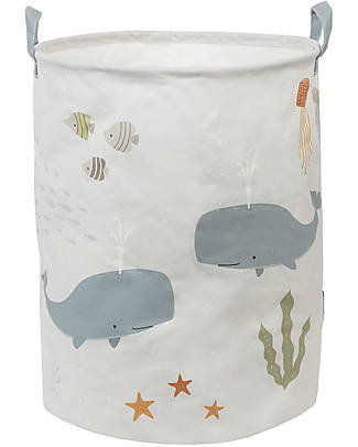 A Little Lovely Company Cotton Storage Basket - 40x50x40 cm - Ocean Storage organisers