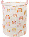 A Little Lovely Company Cotton Storage Basket - 40x50x40 cm - Rainbows Toy Storage Boxes