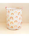 A Little Lovely Company Cotton Storage Basket - 40x50x40 cm - Rainbows Toy Storage Boxes