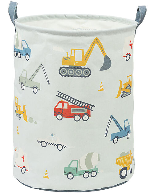 A Little Lovely Company Cotton Storage Basket - 40x50x40 cm - Vehicles Toy Storage Boxes