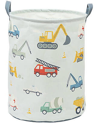 A Little Lovely Company Cotton Storage Basket - 40x50x40 cm - Vehicles Toy Storage Boxes