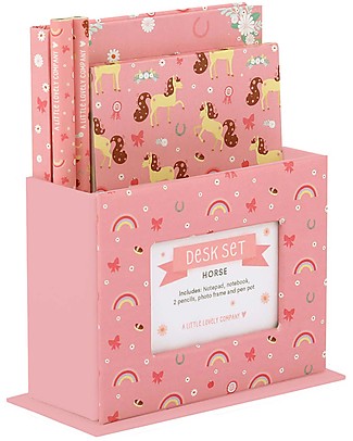 A Little Lovely Company Desk Set, Horse (Hardcover notebook, little writing pad, 2 pens) null