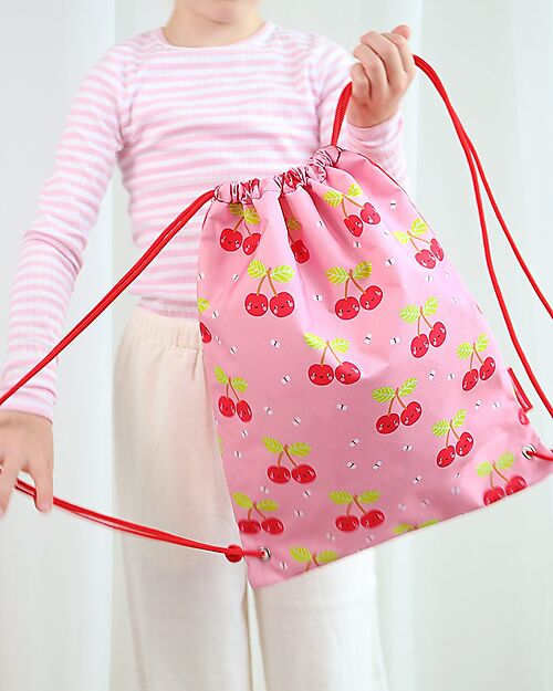 A Little Lovely Company Drawstring Bag - Happy Cherries - 32 x 42 cm Sports Bags