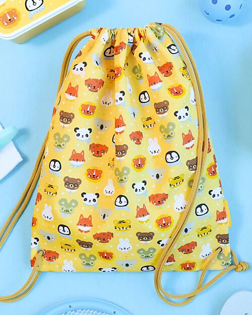 A Little Lovely Company Drawstring Bag with Closure - Animal friends - 32 x 42 cm Sports Bags