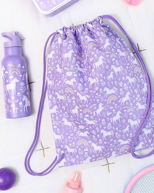 A Little Lovely Company Drawstring Bag with Closure - Unicorn Dreams - 32 x 42 cm Sports Bags