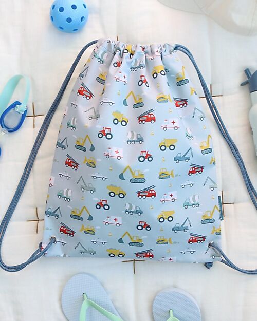 A Little Lovely Company Drawstring Bag with Closure - Vehicles - 32 x 42 cm Sports Bags