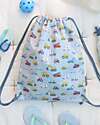A Little Lovely Company Drawstring Bag with Closure - Vehicles - 32 x 42 cm Sports Bags