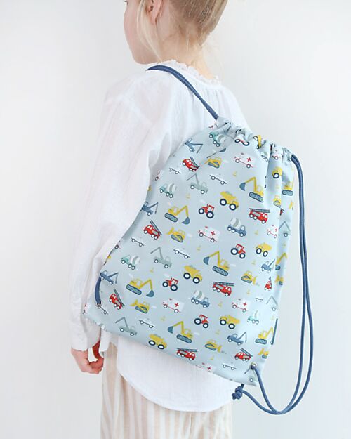 A Little Lovely Company Drawstring Bag with Closure - Vehicles - 32 x 42 cm Sports Bags