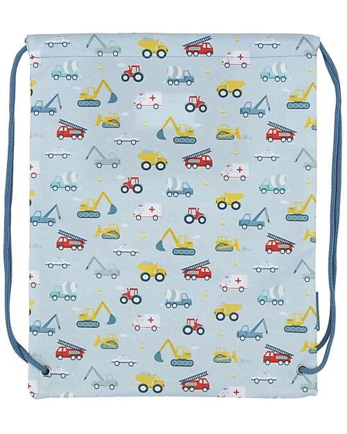 A Little Lovely Company Drawstring Bag with Closure - Vehicles - 32 x 42 cm Sports Bags