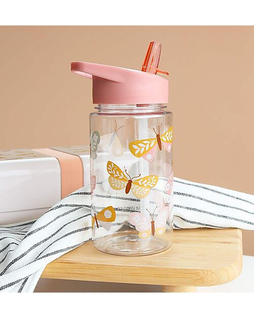 A Little Lovely Company Drink Bottle 450 ml -Butterflies - BPA Free! Non-Thermal Water Bottles