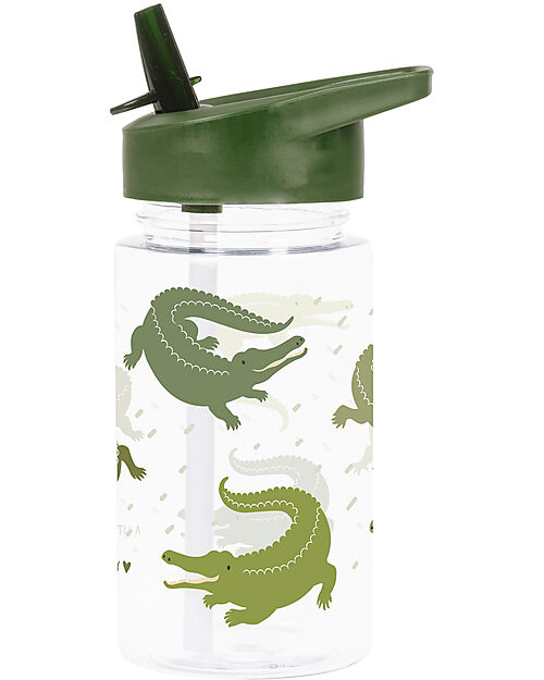 A Little Lovely Company Drink Bottle 450 ml -Crocodiles - BPA Free! Non-Thermal Water Bottles
