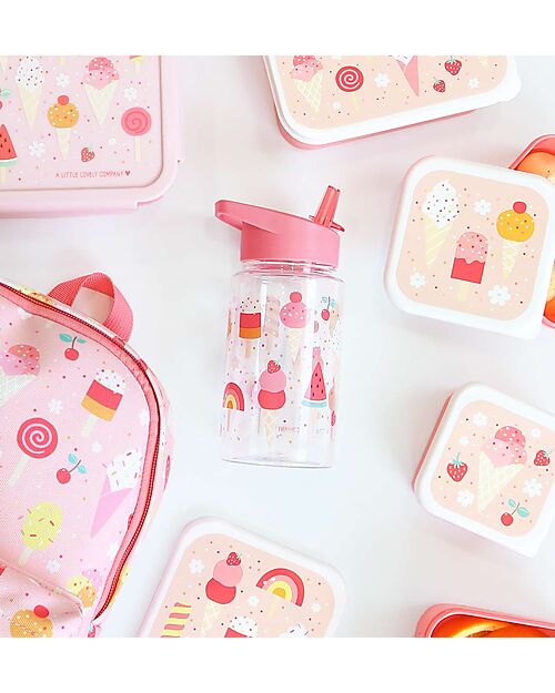 A Little Lovely Company Drink Bottle 450 ml - Ice-Cream - BPA Free! Non-Thermal Water Bottles