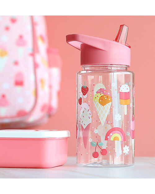 A Little Lovely Company Drink Bottle 450 ml - Ice-Cream - BPA Free! Non-Thermal Water Bottles