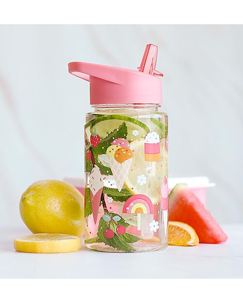 A Little Lovely Company Drink Bottle 450 ml - Ice-Cream - BPA Free! Non-Thermal Water Bottles