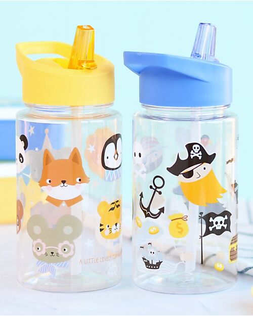A Little Lovely Company Drink Bottle 450 ml - Pirates - BPA Free! Non-Thermal Water Bottles