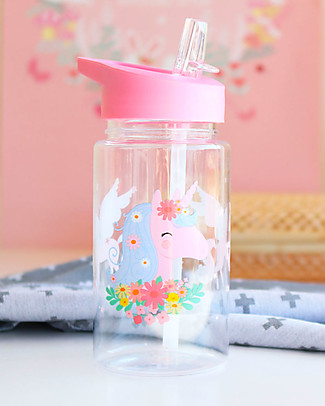 A Little Lovely Company Drink Bottle 450 ml -Unicorn - BPA Free! Non-Thermal Water Bottles