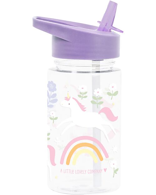 A Little Lovely Company Drink Bottle 450 ml - Unicorn Dreams - BPA Free! Non-Thermal Water Bottles