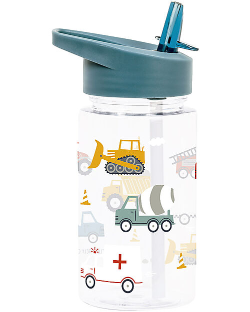 A Little Lovely Company Drink Bottle 450 ml -Vehicles - BPA Free! Non-Thermal Water Bottles
