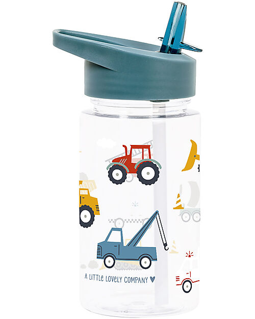 A Little Lovely Company Drink Bottle 450 ml -Vehicles - BPA Free! Non-Thermal Water Bottles