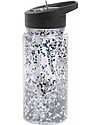 A Little Lovely Company Drink bottle Glitter 300 ml - Black/Silver Thermos Bottles