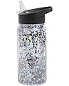 A Little Lovely Company Drink bottle Glitter 300 ml - Black/Silver Thermos Bottles