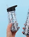 A Little Lovely Company Drink bottle Glitter 300 ml - Black/Silver Thermos Bottles