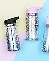 A Little Lovely Company Drink bottle Glitter 300 ml - Black/Silver Thermos Bottles
