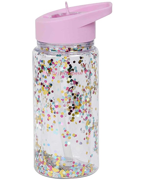 A Little Lovely Company Drink bottle Glitter 300 ml - Pink/Multicolour Thermos Bottles