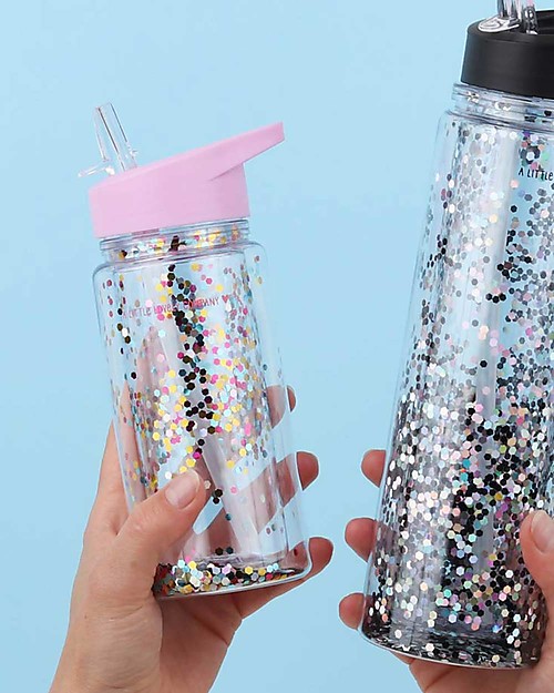 A Little Lovely Company Drink bottle Glitter 300 ml - Pink/Multicolour Thermos Bottles