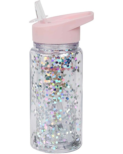 A Little Lovely Company Drink bottle Glitter 300 ml - Pink/Silver Thermos Bottles