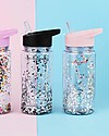 A Little Lovely Company Drink bottle Glitter 300 ml - Pink/Silver Thermos Bottles