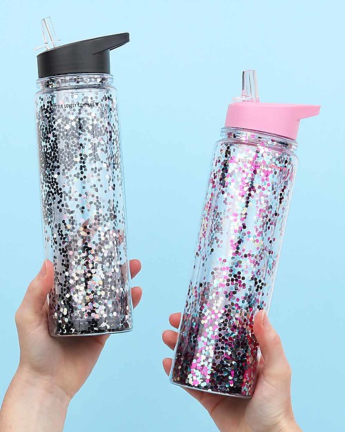 A Little Lovely Company Drink Bottle XL Glitter, 500 ml - Pink/Multicolour Glitter Thermos Bottles