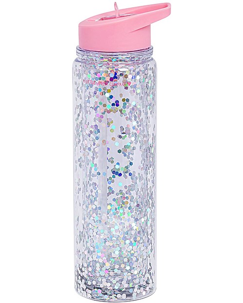 A Little Lovely Company Drink Bottle XL Glitter, 500 ml - Pink/Silver Glitter Thermos Bottles